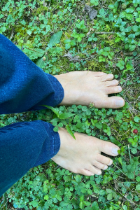 Feet in grass